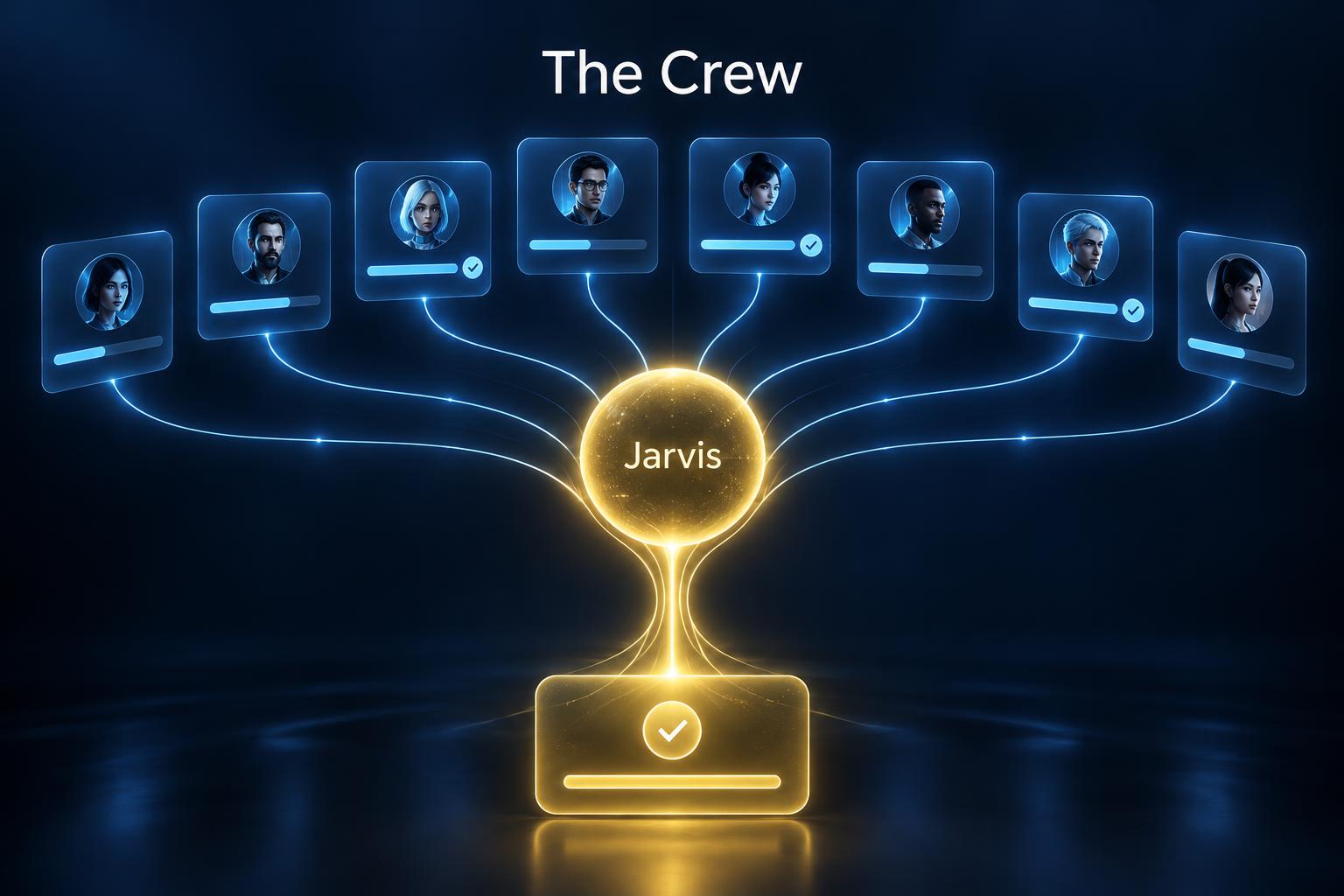 Jarvis sending a crew of AI employees to work in parallel and merging their work into one answer
